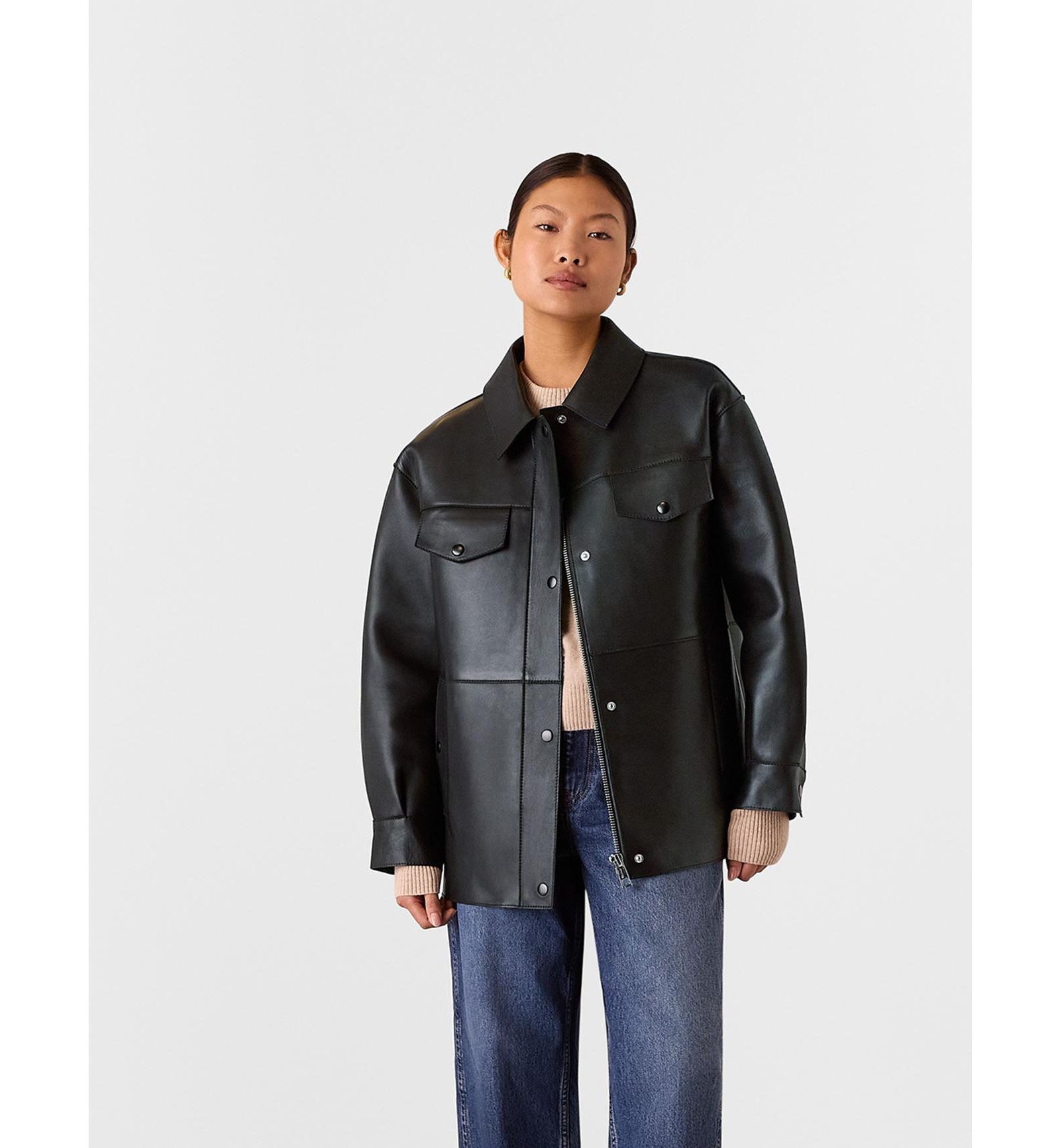 Whistles Women's Clean Bonded Leather Jacket