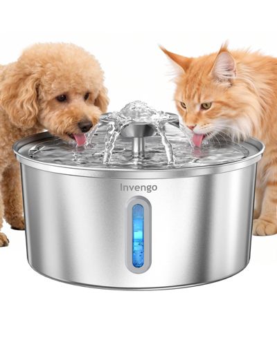 LTMATE Cat Water Fountain Stainless Steel, Automatic, Ultra Quiet Pump,Easy to Clean