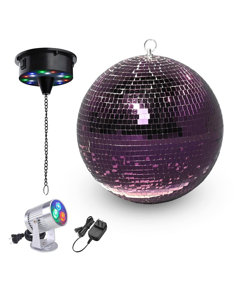 Yescom Большой диско-шар 12" с мотором и светом, ротатор 6RPM и 3W RGB прожектор для вечеринок и клубов