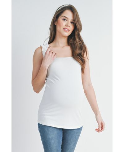 Женская трикотажная майка Hello Miz Maternity с рюшами на бретелях