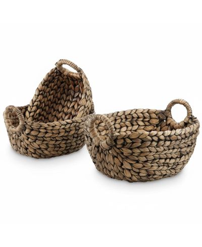 YIGII Set Of 3 Wicker Storage Baskets With Handles Organizers For Bathroom Kitchen Shelves Decor