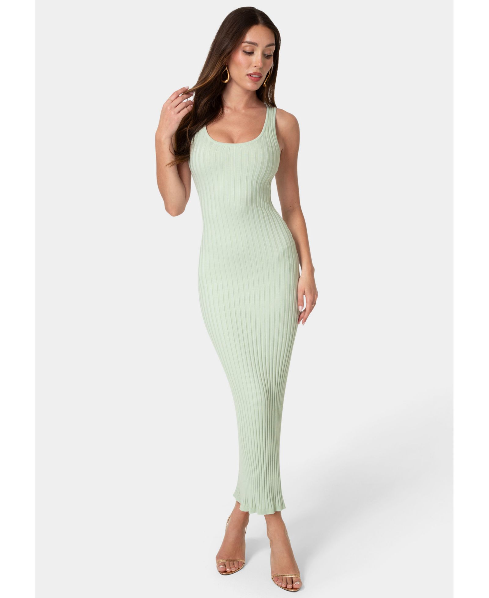 Bebe Women's Crochet U-Neck Maxi Dress
