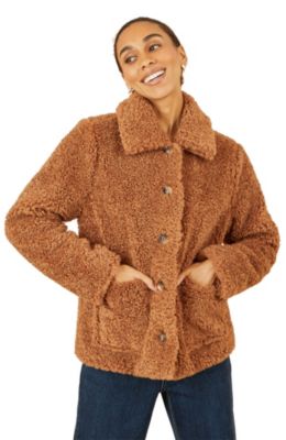 Yumi Women's Short Teddy Bear Jacket