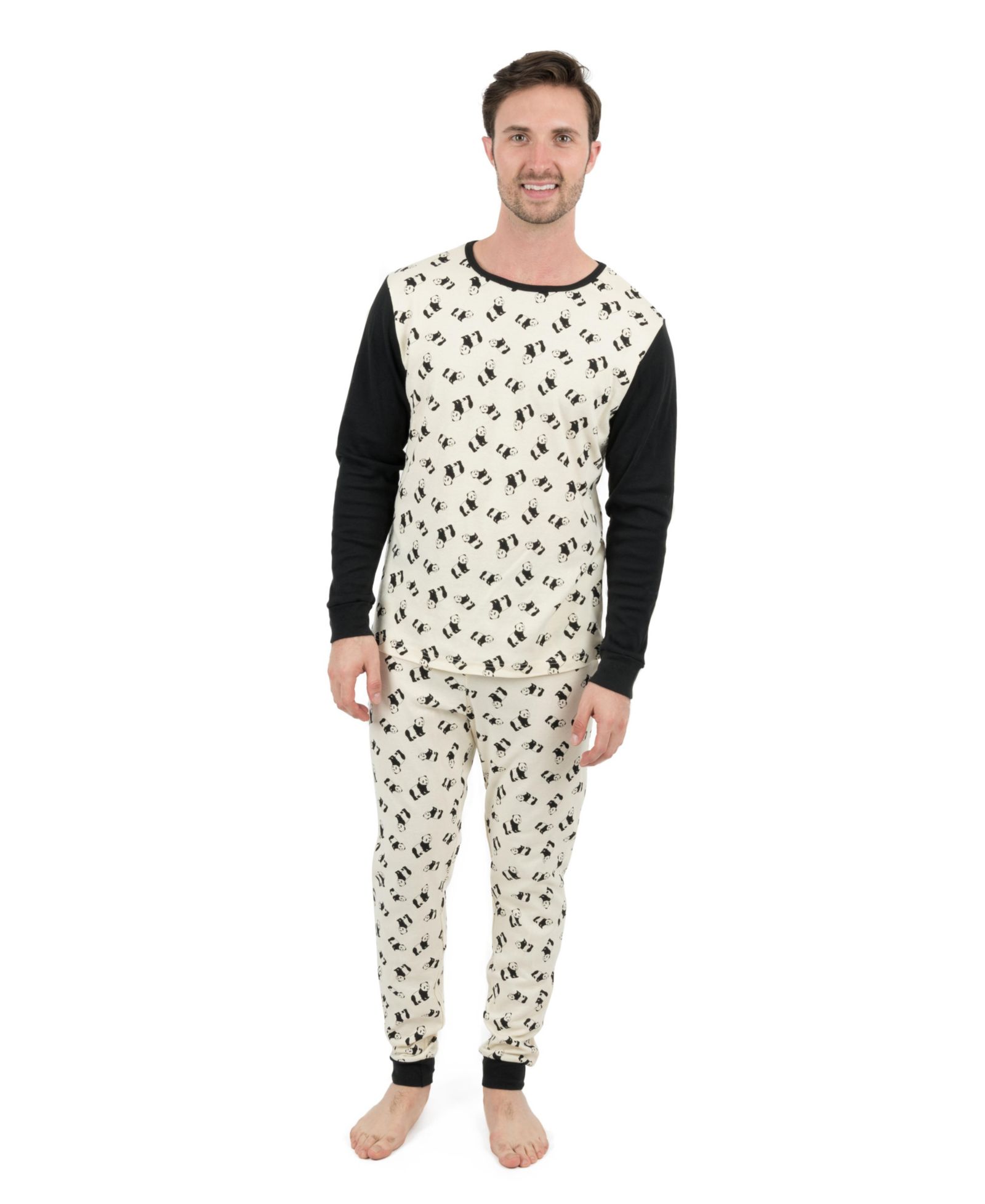 Leveret Men's 2-pc. Cotton Long Sleeve Shirt and Pants Allover Print Pajamas