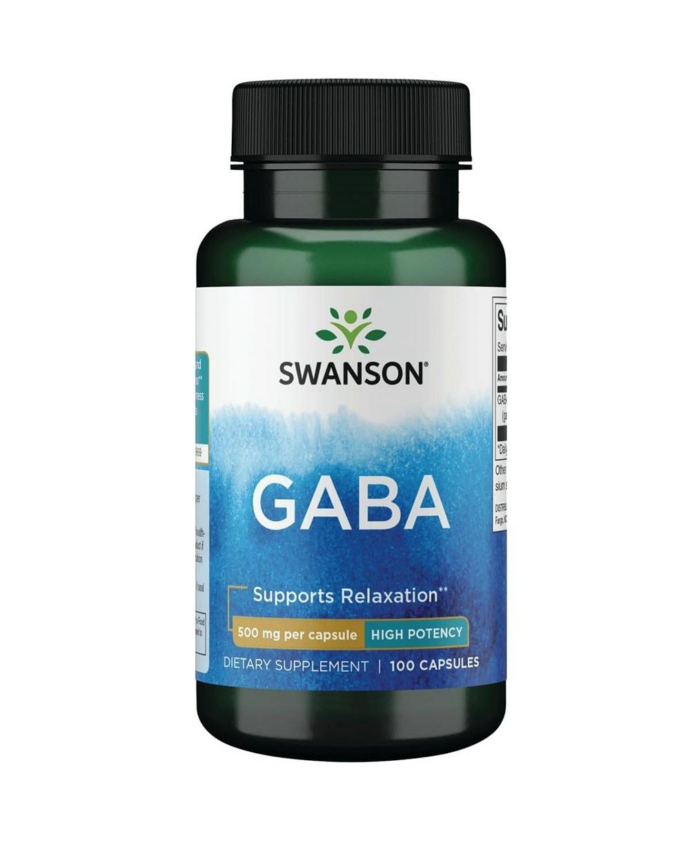 Swanson добавка GABA для спокойствия, расслабления и сна, 100 капсул