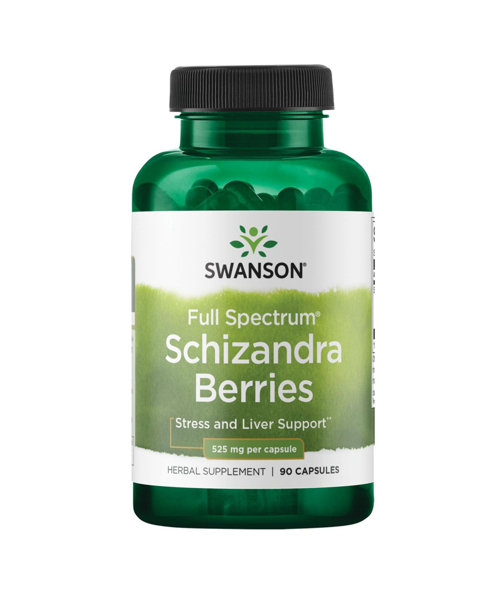 Пищевая добавка Swanson Full Spectrum Schizandra Berries для поддержки стресса и печени, 90 капсул, 525 мг