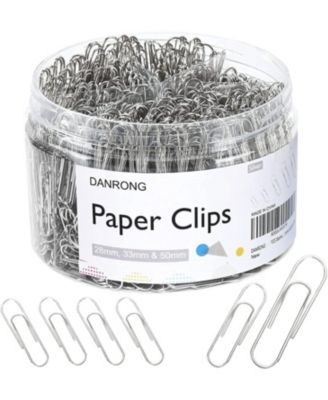 DANRONG Paper Clips Assorted Sizes Small Medium Large Silver Paperclips for Office School Home