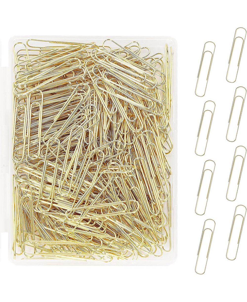 DANRONG 200pcs Jumbo Paper Clips 2 Inch, Large Stainless Steel Golden Paperclips for Office School Home