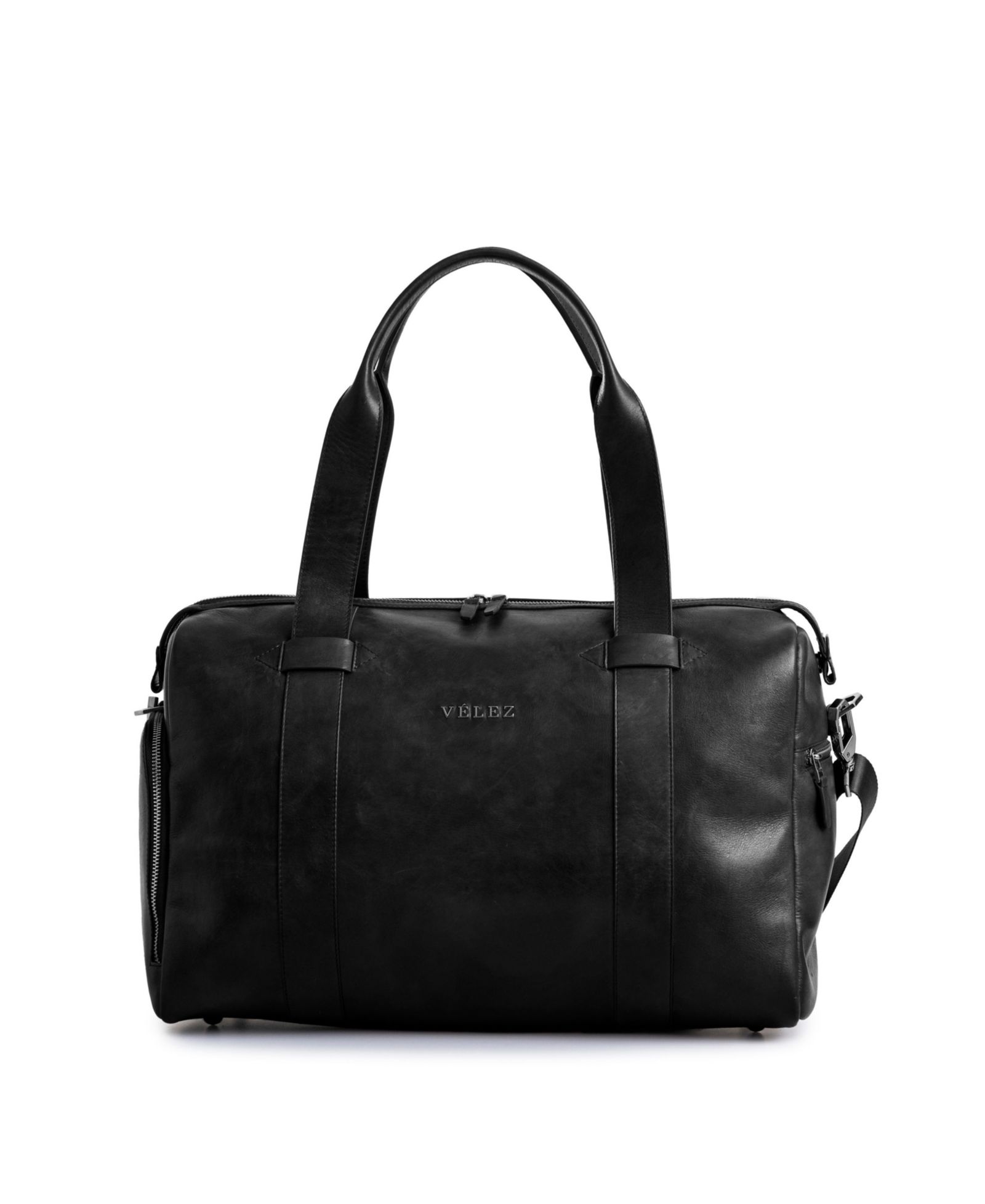 Velez Leather Duffle Bag Aged Effect