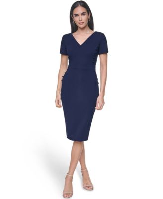 Calvin Klein Women's Short-Sleeve V-Neck Sheath Dress