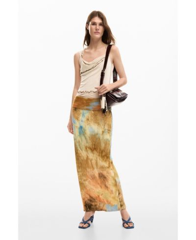 Desigual Women's Long Skirt Texture