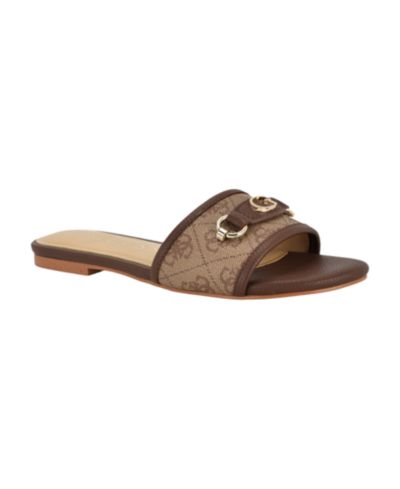 GUESS Women's Hammin G Hardware Slip-On Flat Sandals