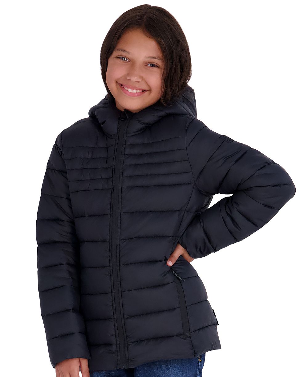 Steve Madden Girls' 5-16 Lightweight Hooded Packable Jacket