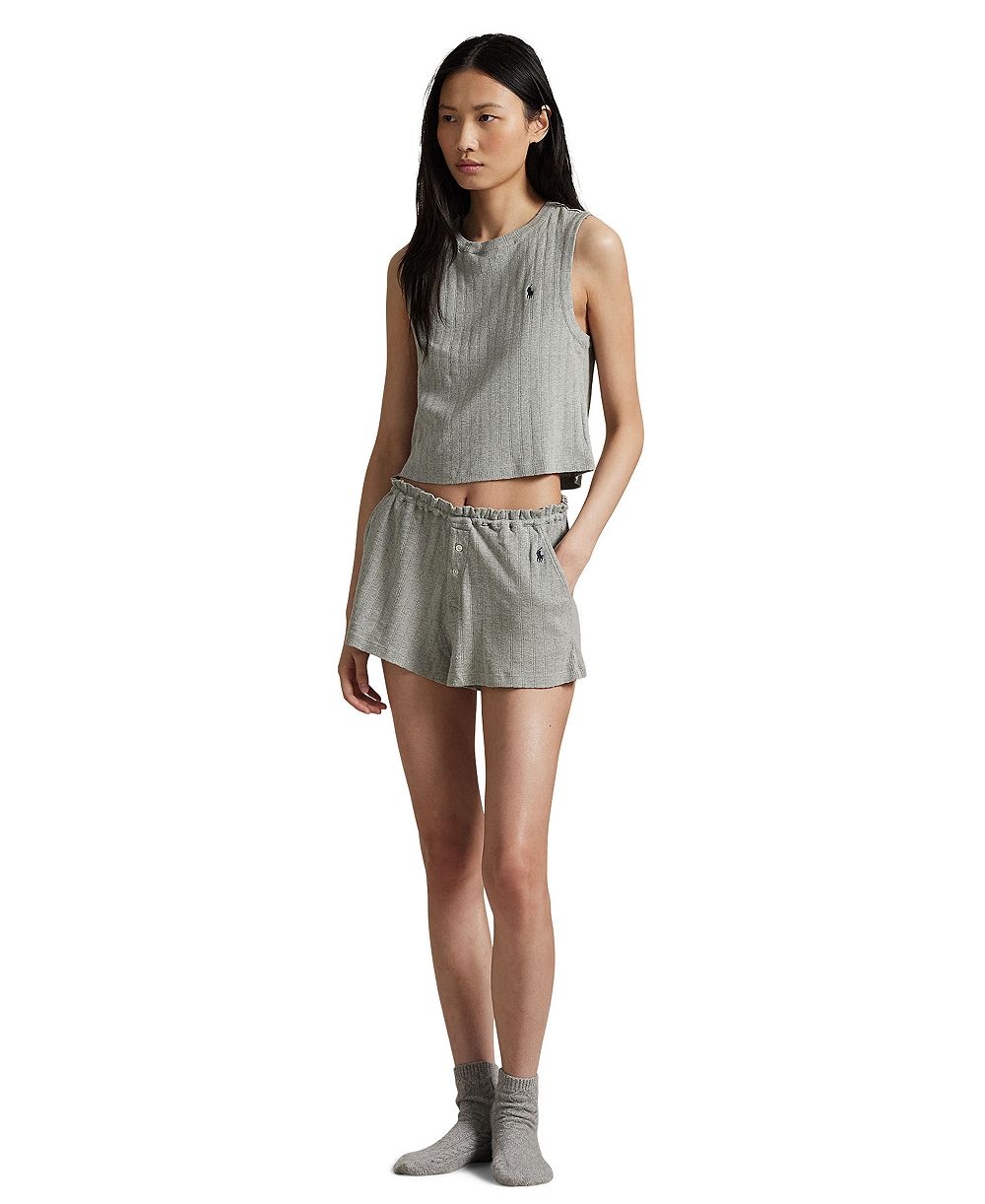 Polo Ralph Lauren Women's Cotton Tank Top & Boxer Shorts, 2-Piece Pajama Set
