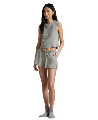 Polo Ralph Lauren Women's Cotton Tank Top & Boxer Shorts, 2-Piece Pajama Set