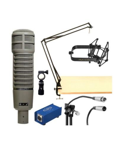 Микрофон Electro-Voice RE20 Variable-D Dynamic Cardioid с креплением, Cloudlifter CL-1 и микрофонной стойкой с кабелем XLR