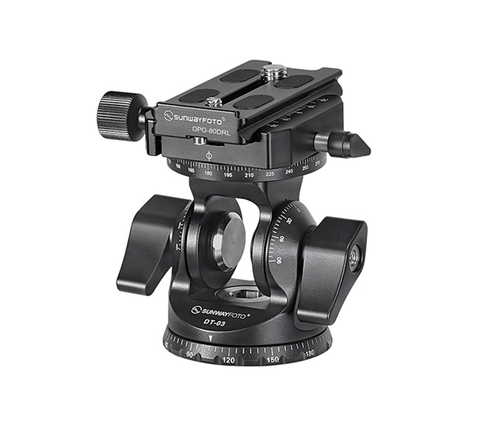 Sunwayfoto DT-03R Lightweight High-Load-Capacity Tilt Head with Quick Release Clamp for Monopod and Tripod