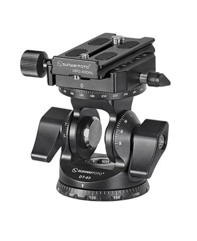 Sunwayfoto DT-03R Lightweight High-Load-Capacity Tilt Head with Quick Release Clamp for Monopod and Tripod