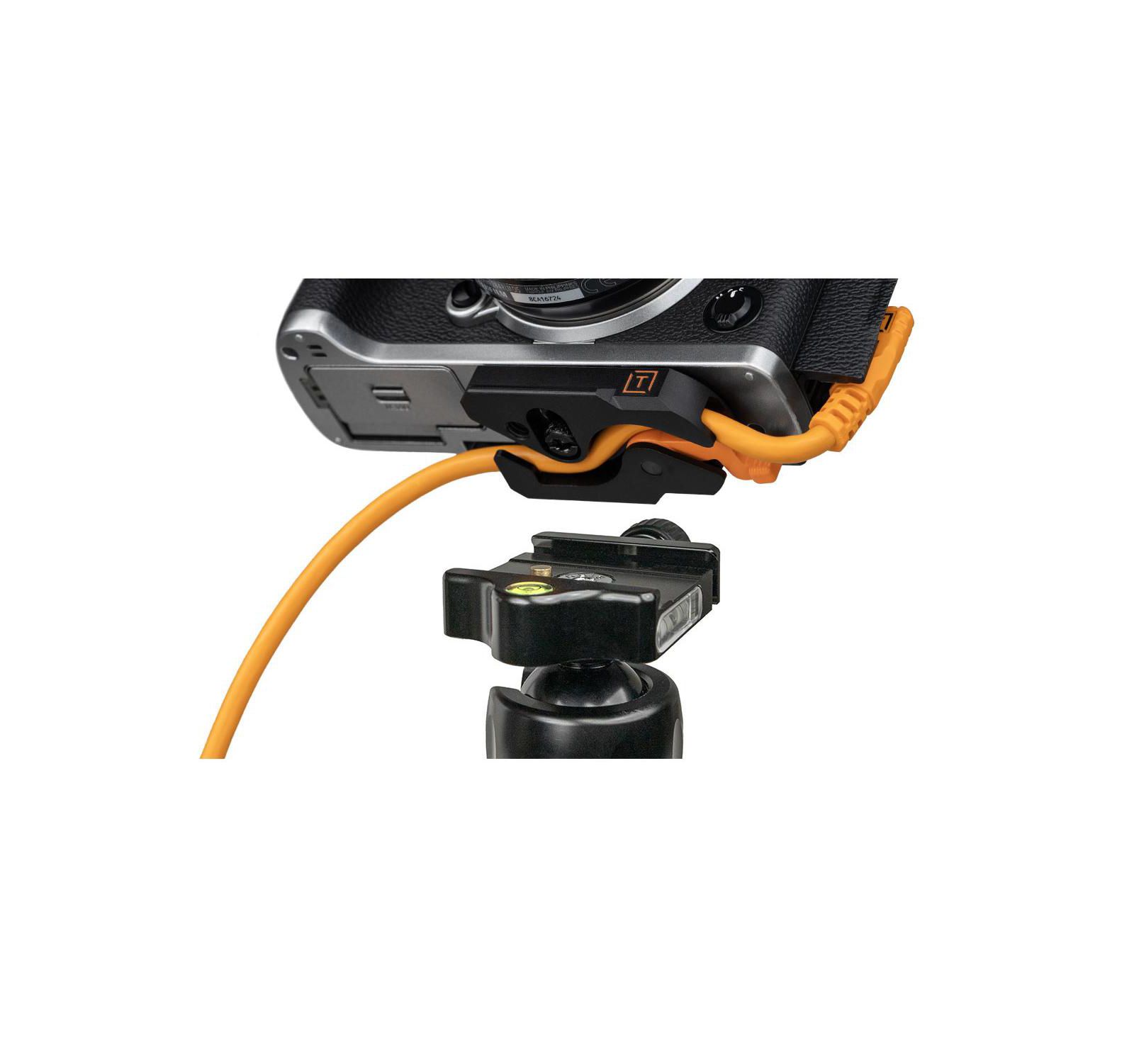 Кабель Tether Tools LeverLock Plate и TetherPro Optima 10G 15' USB-C Straight to USB-C Right Angle