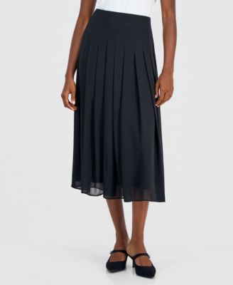 Kasper Petite Pull-On Pleat-Front Midi Skirt