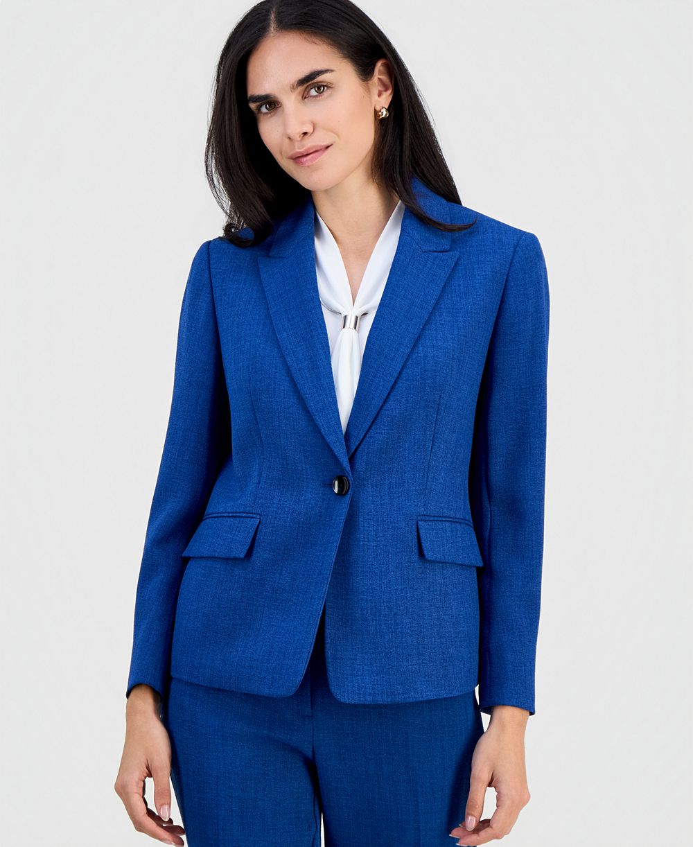 Kasper Petite Peak-Lapel One Button блейзер