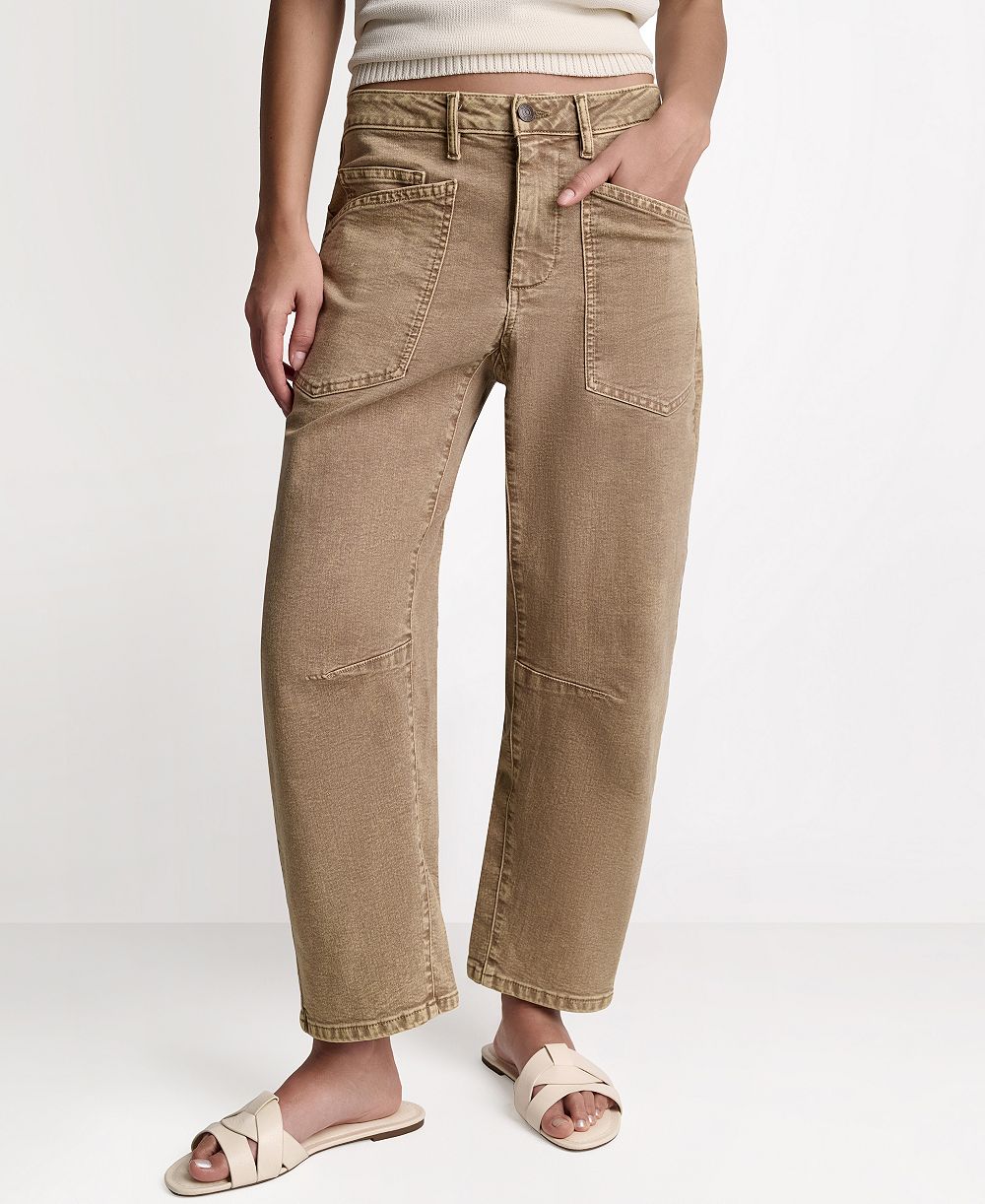 BCBG Women's Mid-Rise Barrel Leg Pants