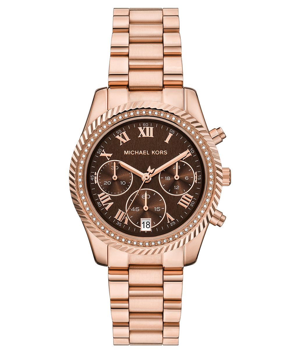 MICHAEL Michael Kors Women's Quartz Chronograph Rose Gold-Tone Stainless Steel Bracelet Watch 36mm
