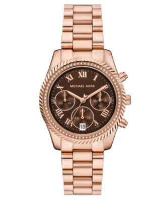 MICHAEL Michael Kors Women's Quartz Chronograph Rose Gold-Tone Stainless Steel Bracelet Watch 36mm