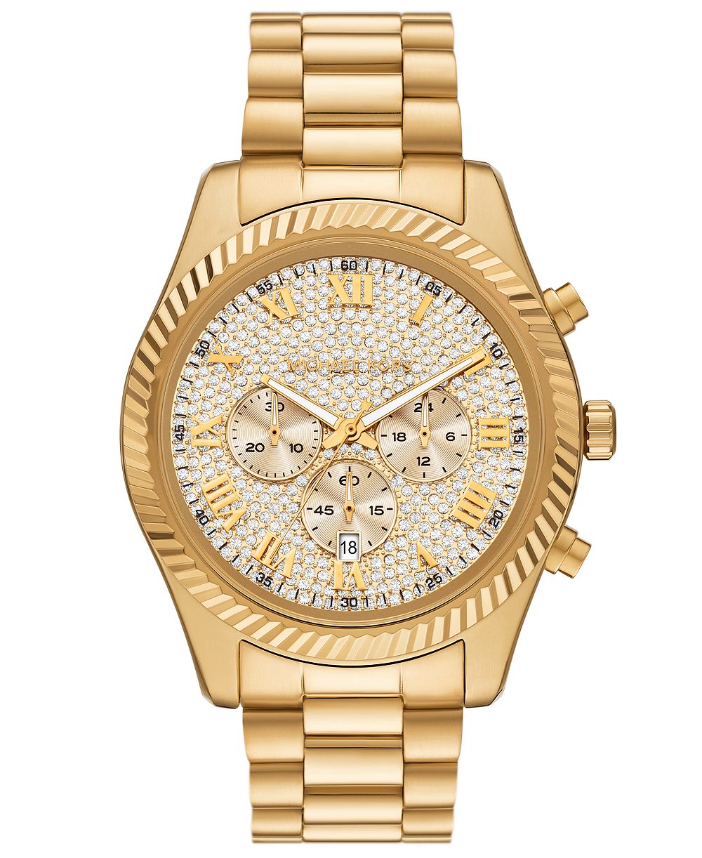 MICHAEL Michael Kors Men's Lexington Quartz Chronograph Gold-Tone Stainless Steel Watch 45mm
