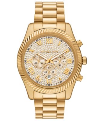 MICHAEL Michael Kors Men's Lexington Quartz Chronograph Gold-Tone Stainless Steel Watch 45mm