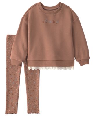 Carter's Toddler Girls' 2T-5T Floral Fleece Sweatshirt & Leggings, 2-Piece Set