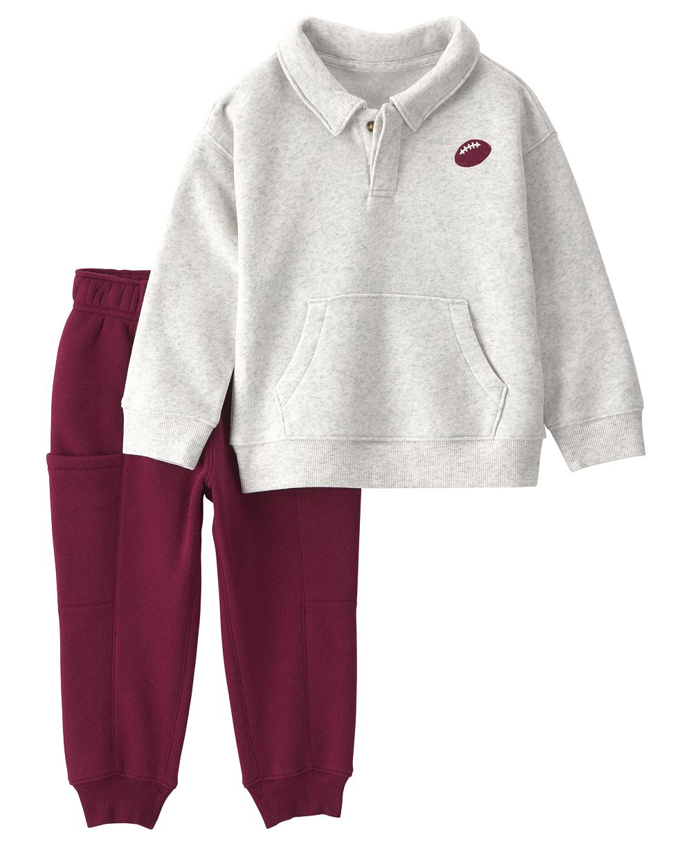 Carter's Детский комплект Carter's Toddler Boys' 2T-5T Football Fleece Polo Sweatshirt и Jogger Pants, 2-Piece Set