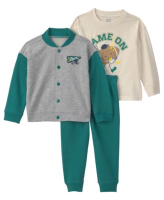 Carter's Toddler Boys' 2T-5T Varsity French Terry Long-Sleeve Top, Jacket and Pants, 3-Piece Set