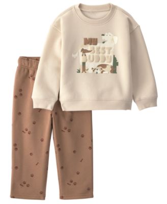 Carter's Toddler Boys' 2T-5T 'My Best Buddy' Dog Fleece Sweatshirt and Pants, 2-Piece Set
