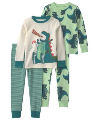 Carter's Toddler Boys' 2T-5T  'Roar!' Dino 100% Cotton Snug Fit Pajama, 4-Piece Set