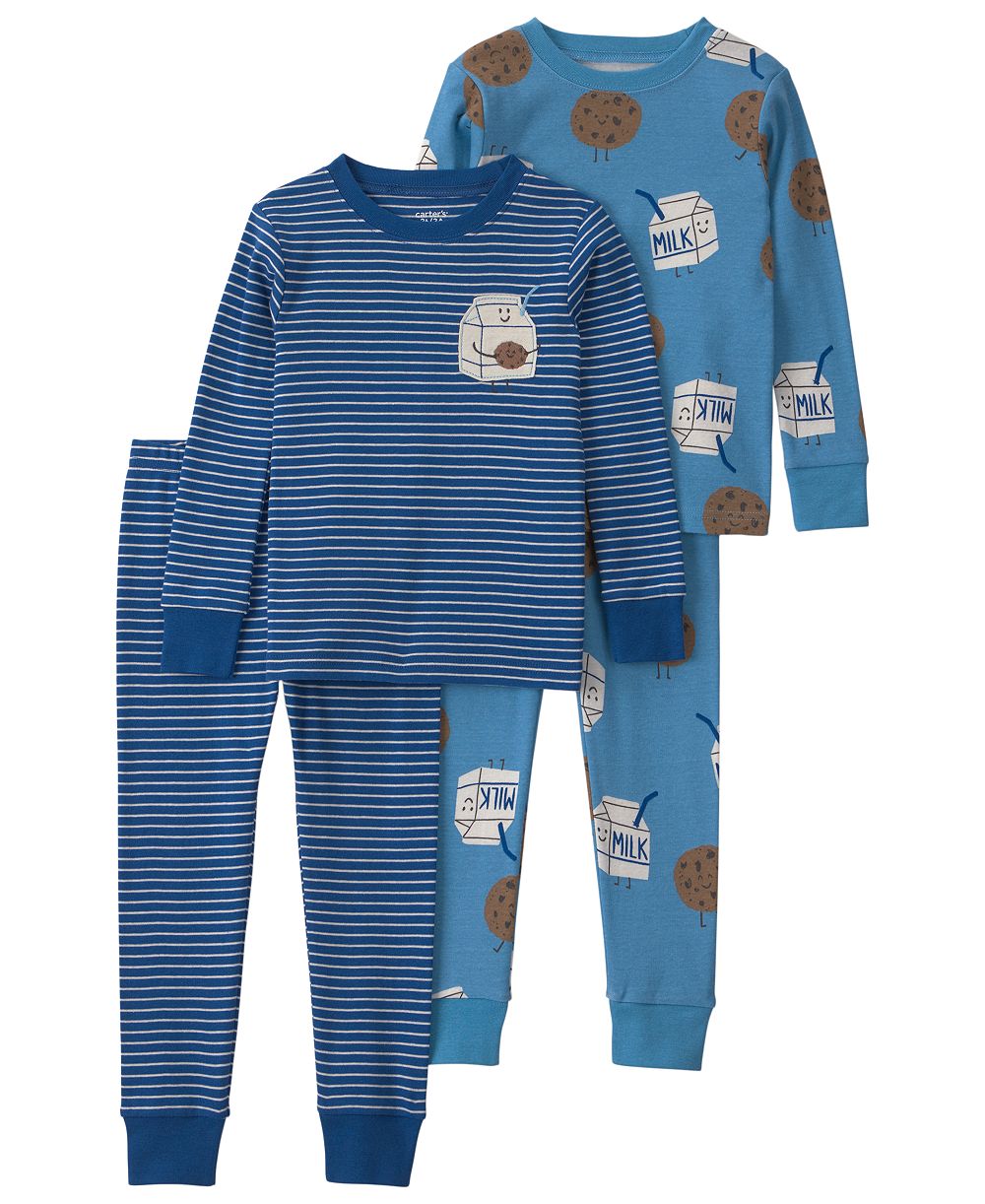 Carter's Детская пижама с длинным рукавом Milk and Cookies, комплект из 4 предметов
