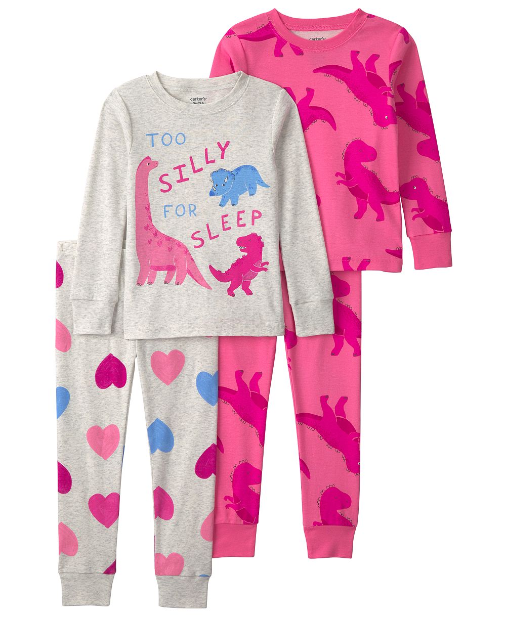 Carter's детская пижама Dino Heart с длинным рукавом, 4-piece set, 2T-5T