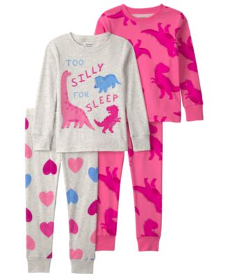 Carter's детская пижама Dino Heart с длинным рукавом, 4-piece set, 2T-5T