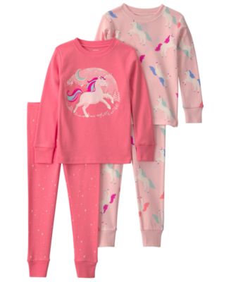 Carter's Toddler Girls' 2T-5T Unicorn 100% Cotton Snug Fit Pajama, 4-Piece Set