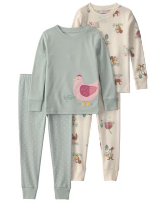 Carter's Toddler Girls' 2T-5T Country Chicken 100% Cotton Snug Fit Pajama, 4-Piece Set