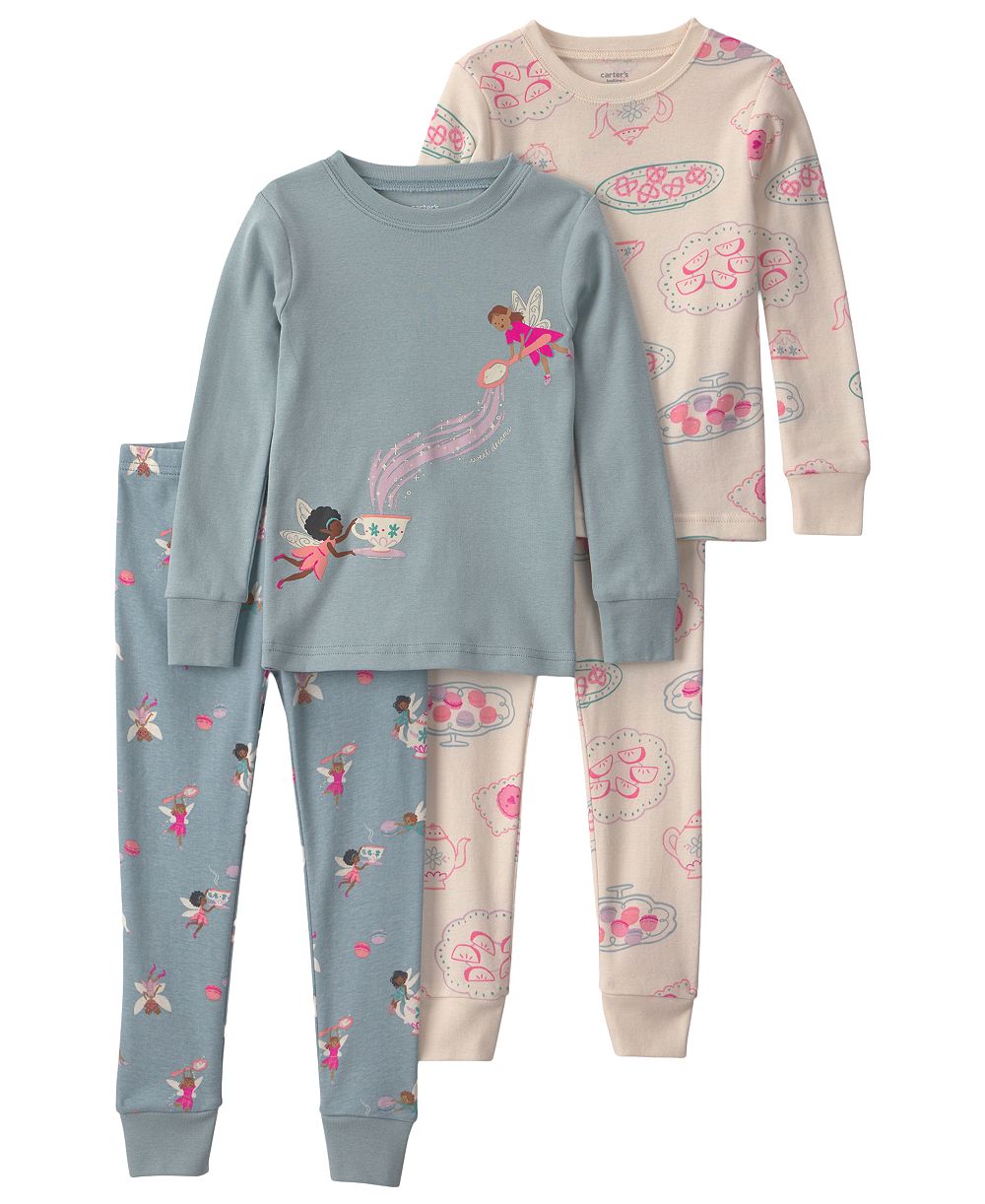 Детский комплект пижамы Fairy с длинным рукавом Carter's, 4 предмета