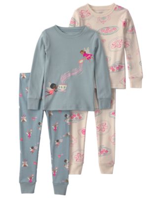 Carter's Toddler Girls' 2T-5T Fairy Tea Party 100% Cotton Snug Fit Pajama, 4-Piece Set