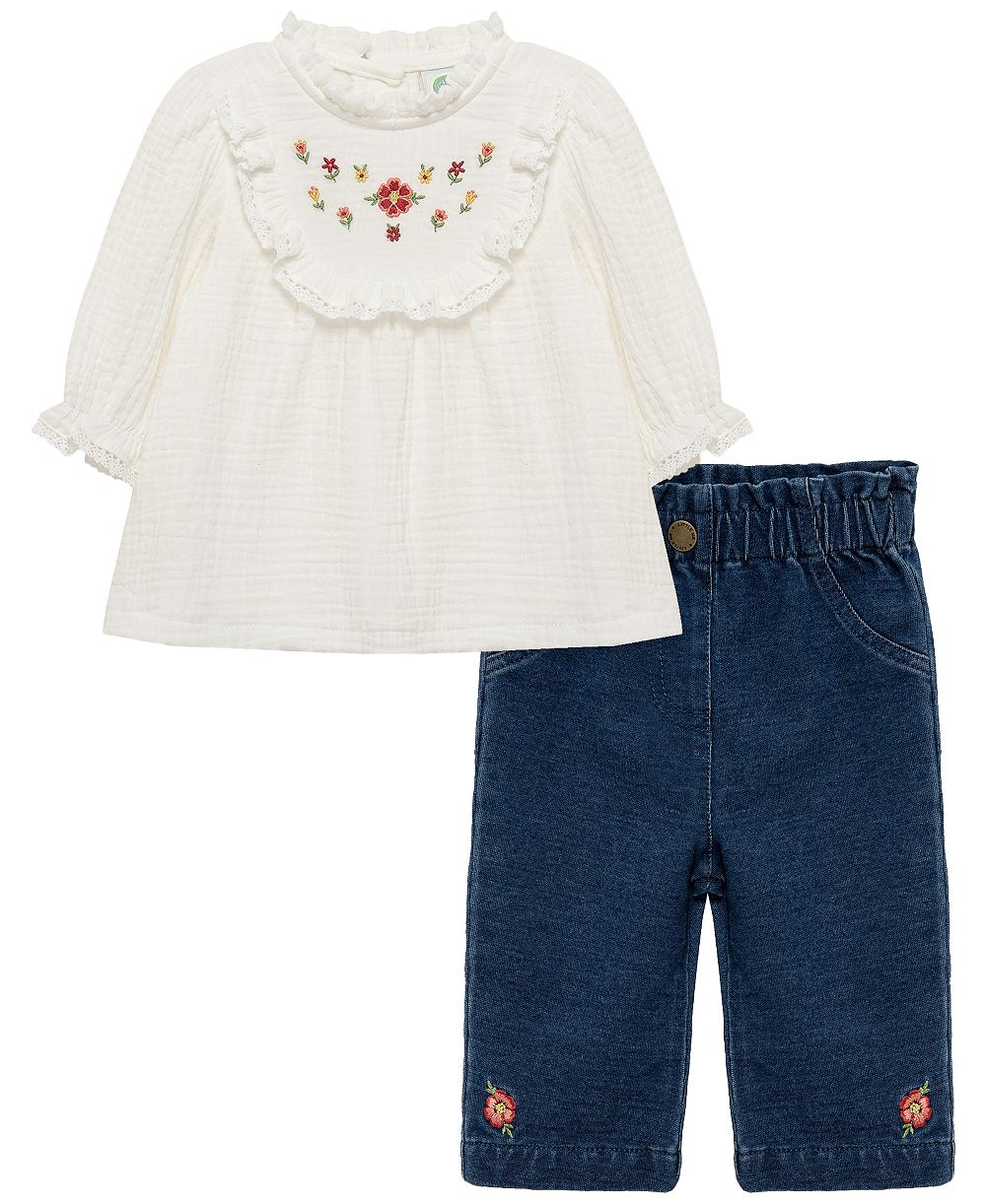 Детский набор Little Me Baby Girls' Blossoms Tunic Long-Sleeve Top и брюки