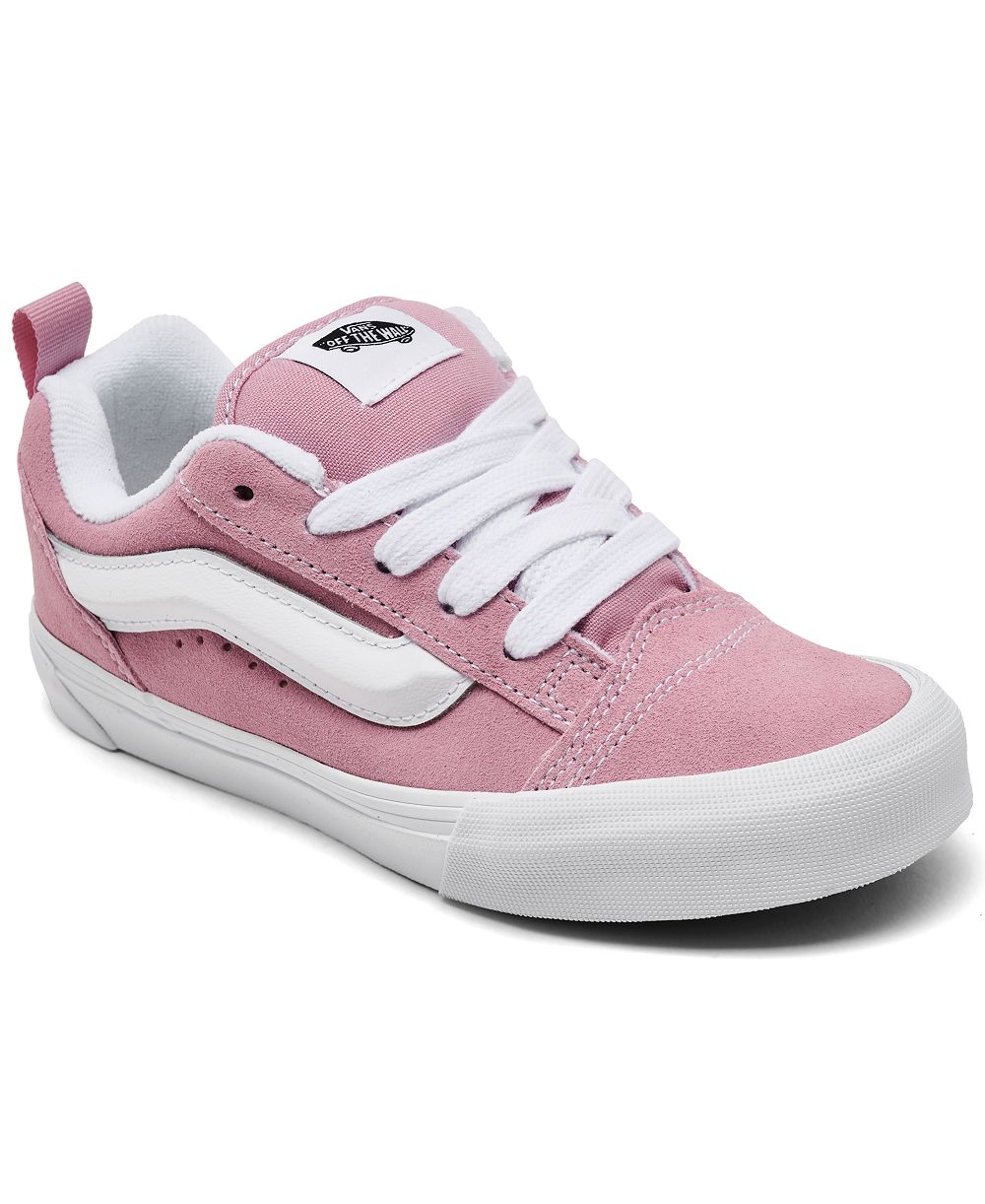 Vans Little Girls' Knu Skool Puffy Tongue and Ankle Collar Oversized Laces Sneakers from Finish Line