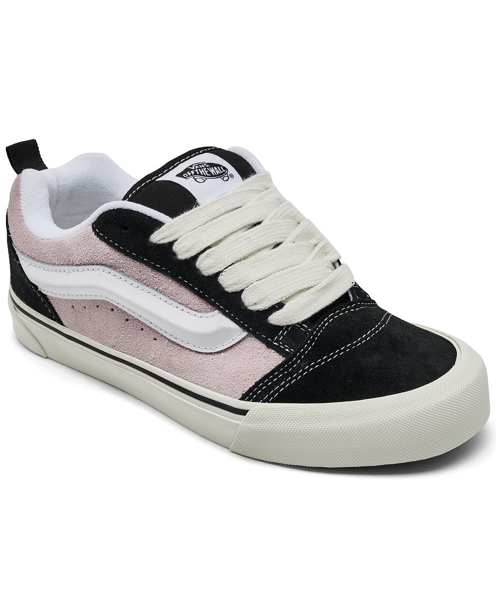 Vans Старшим мальчикам и девочкам кожаные кроссовки Knu Skool с пуховым воротником