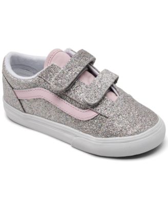 Vans детские низкие кроссовки Old Skool V с блестками на липучке для девочек от Finish Line