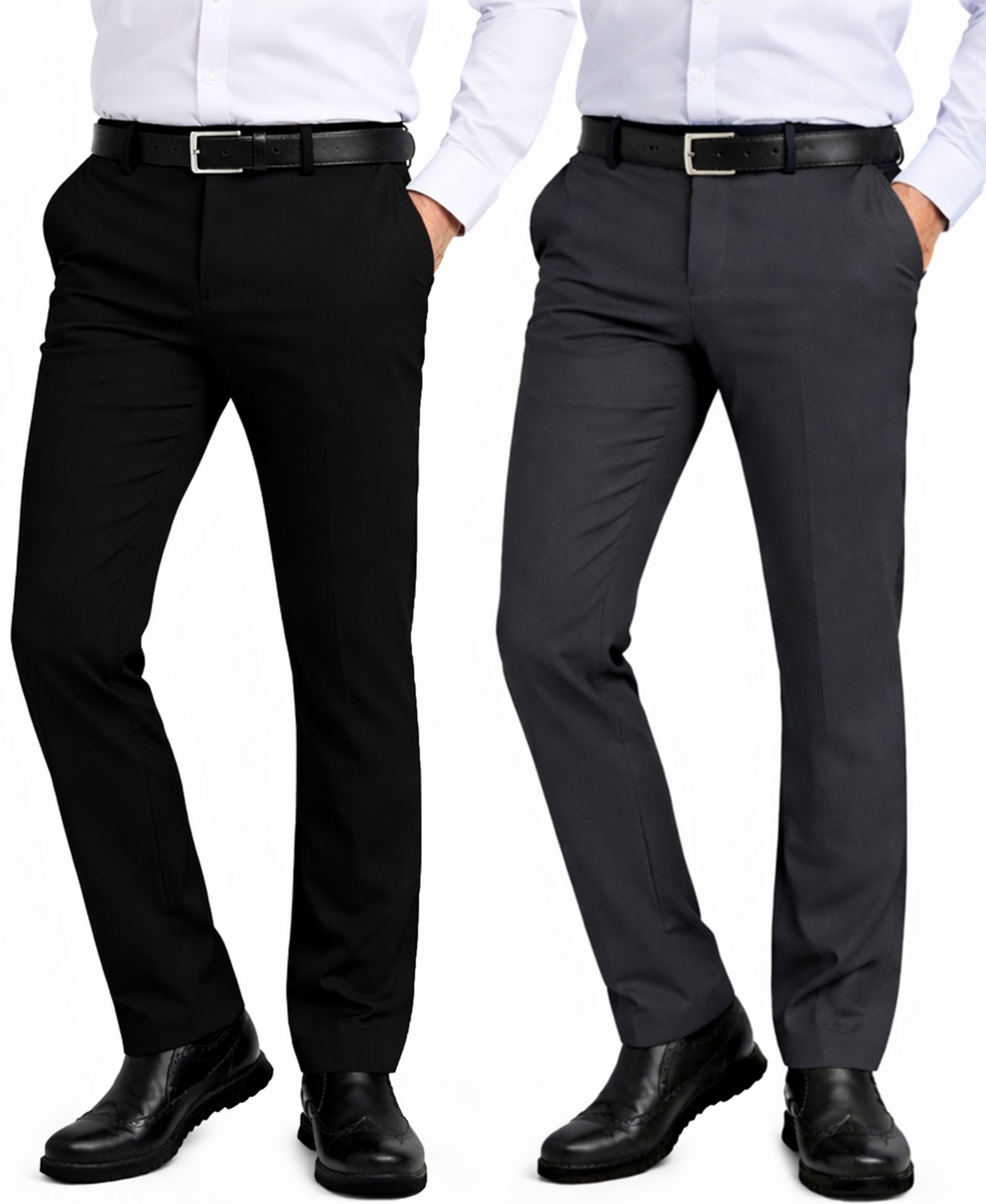 Galaxy By Harvic Men's Slim-Fit Woven Stretch Pants, 2-Pack