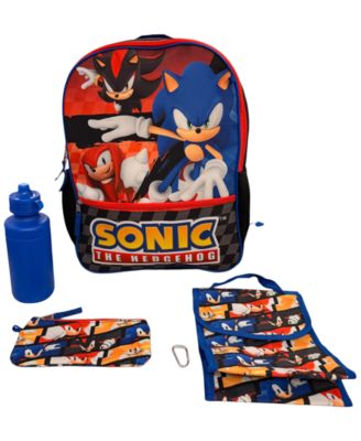 Набор из 5 предметов для детей: рюкзак Sonic, ланч-бокс, бутылка для воды, чехол на молнии и карабин Accessory Innovations