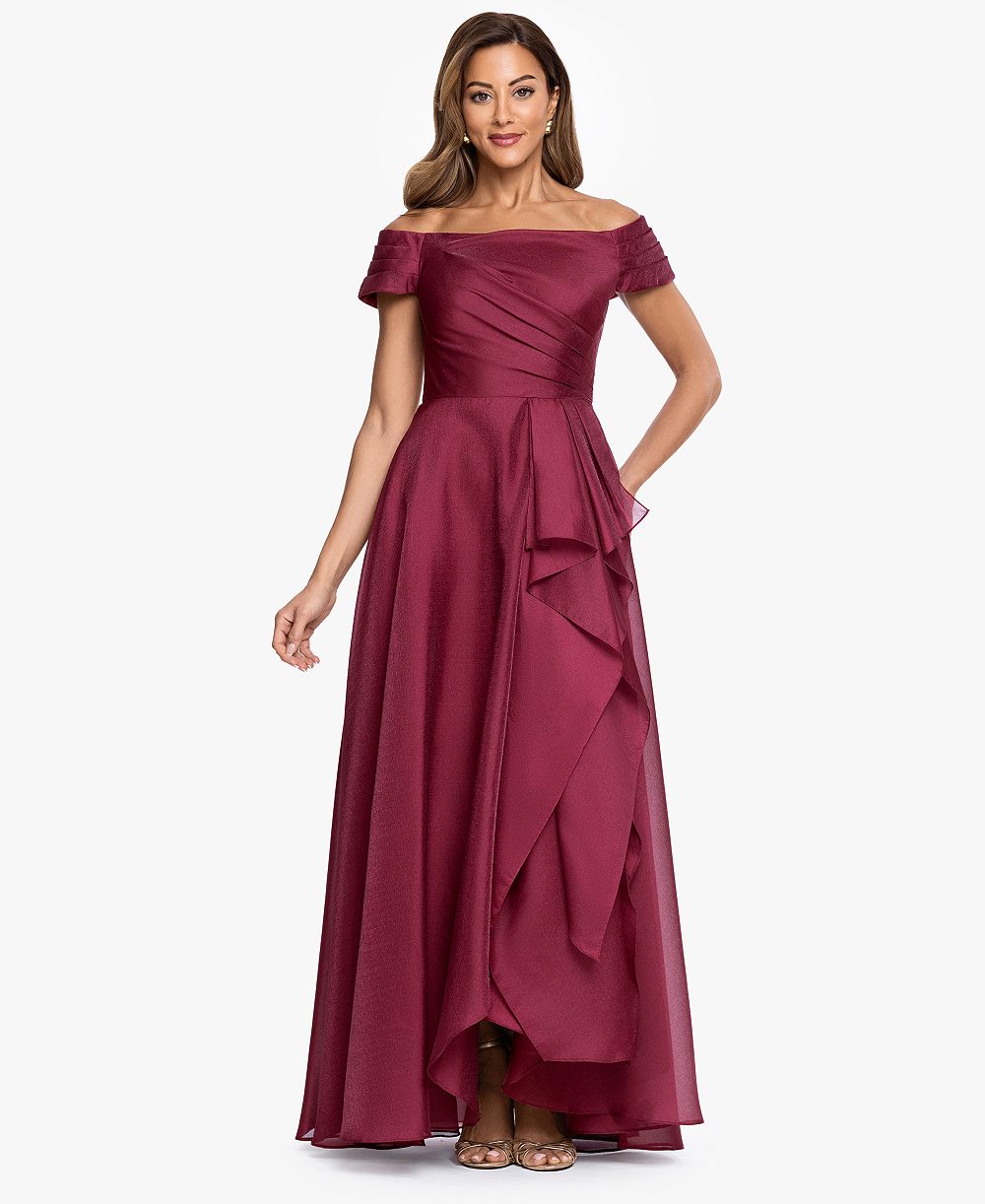 Женское бальное платье XSCAPE Embroidered Floral Off-The-Shoulder