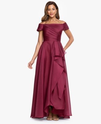 XSCAPE Women's Embroidered Floral Off-The-Shoulder Ball Gown